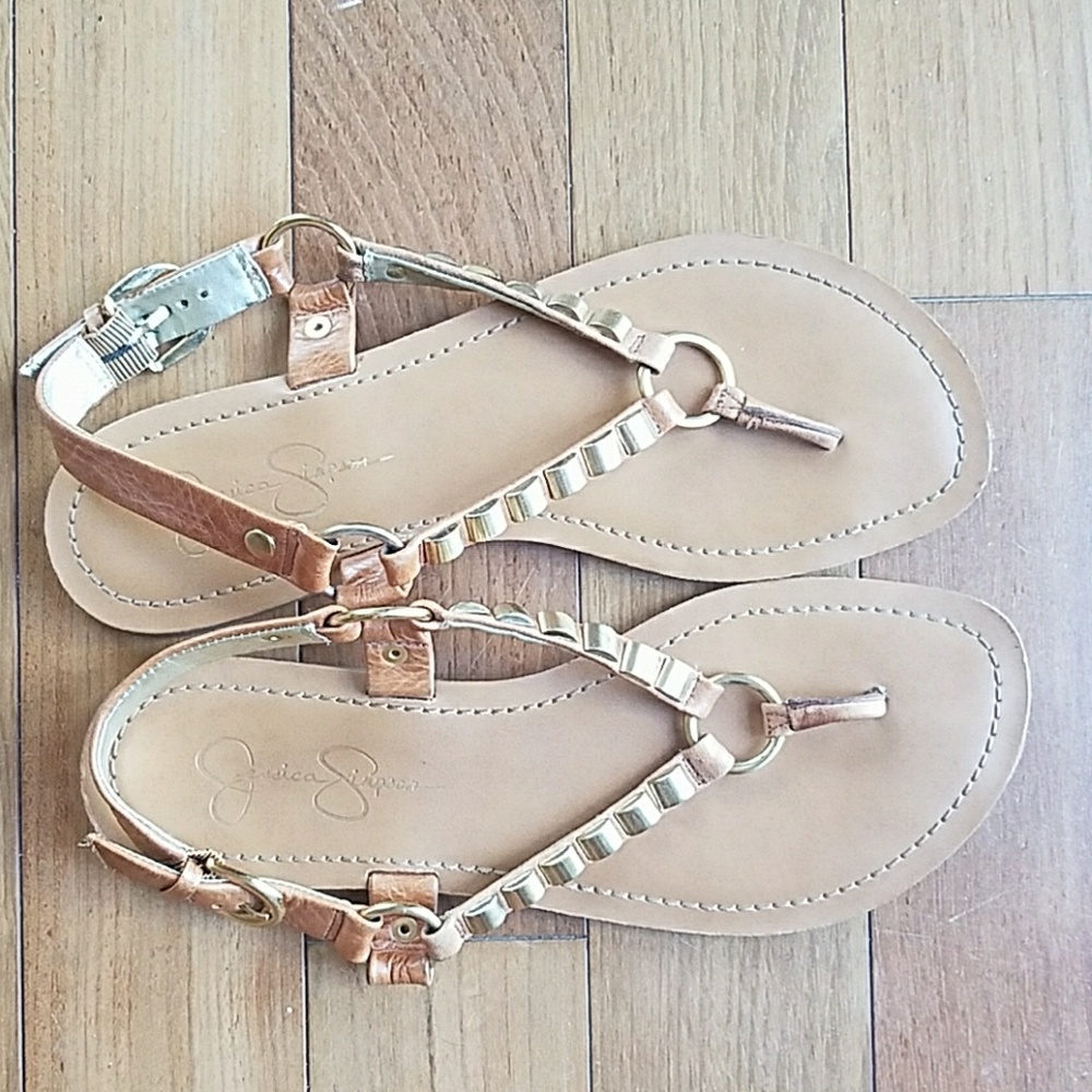 Jessica Simpson Gold Embellished Sandals